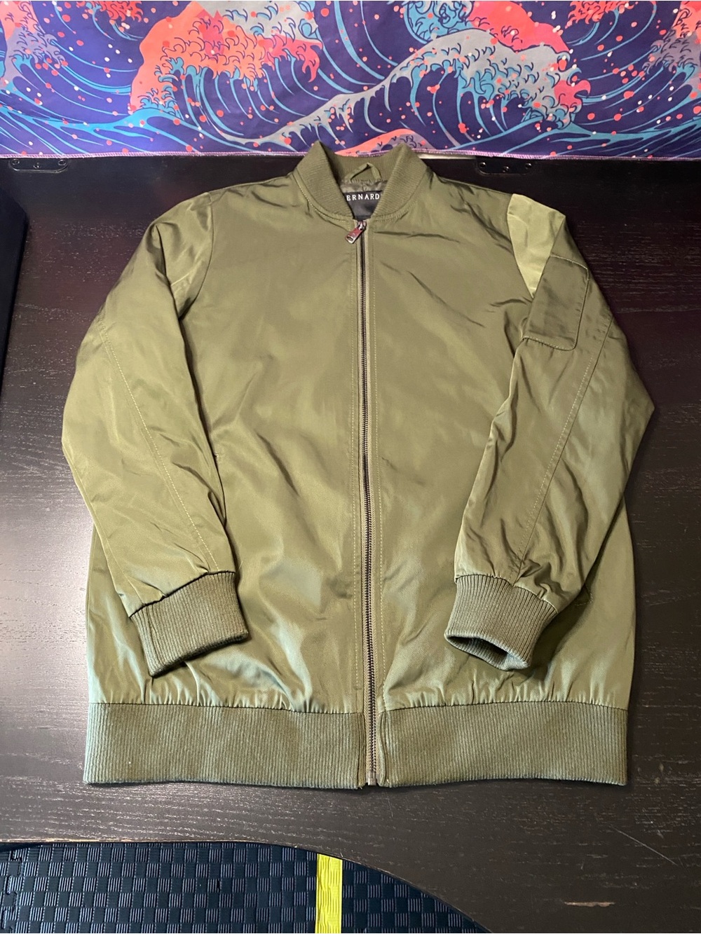Bernardo Olive Bomber Jacket - Men's Zip Front